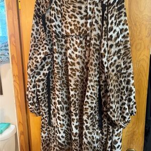 Torrid Leopard Chiffon Anorak Hooded Kimono